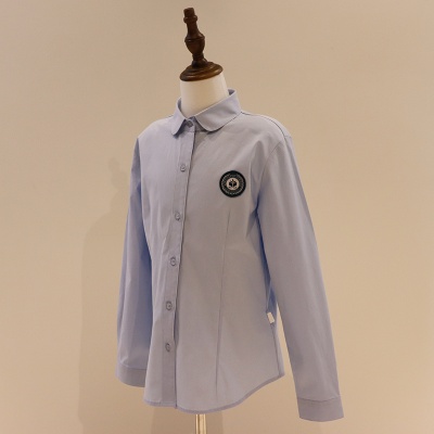 幼儿园/小学女长袖衬衫（浅蓝色）