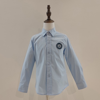 幼儿园/小学男长袖衬衫（浅蓝色）
