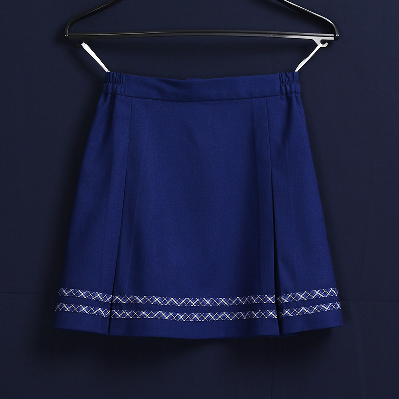 夏季藏蓝色半身裙校服裙订做DELUNSA088