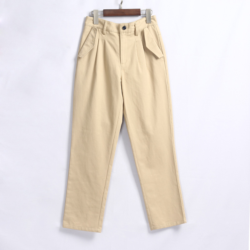 中学生卡其色休闲校服裤定制DEL